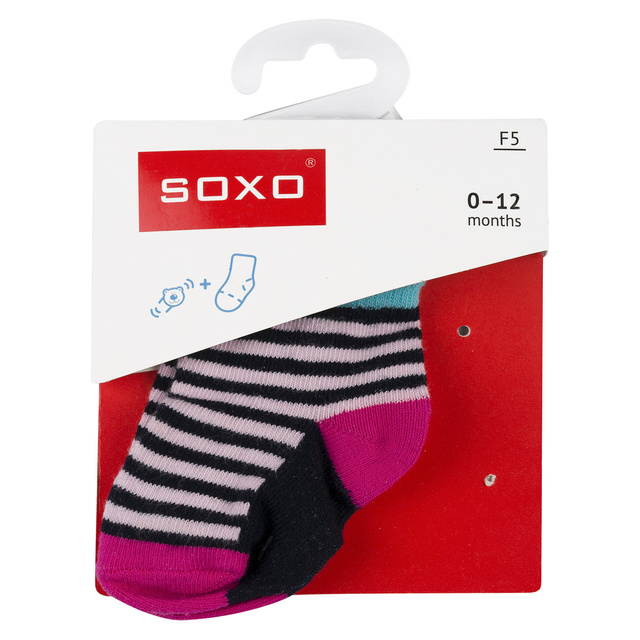 OUTLET Sada 6x Farebné ponožky pre bábätká SOXO pruhované | darček