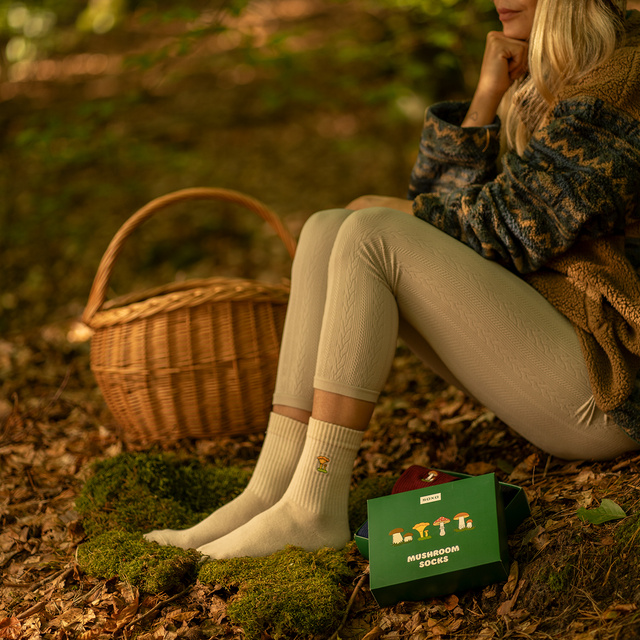 Dámske ponožky SOXO s hríbikmi v balení prémiovej edície - 4 páry