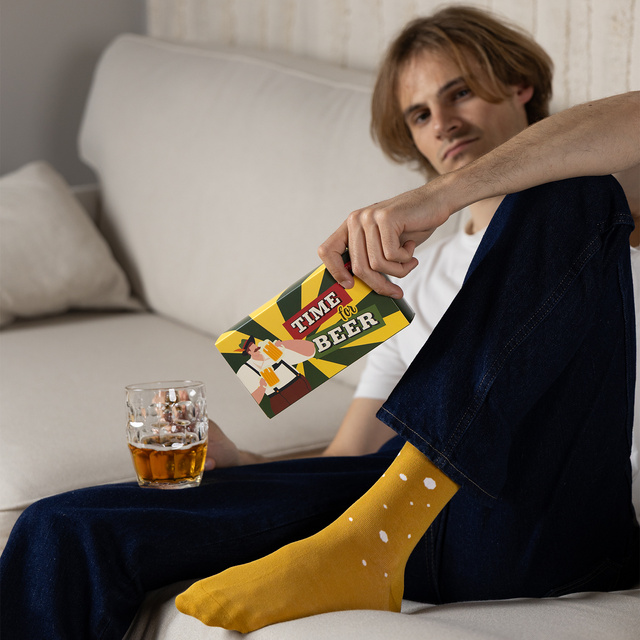 Farebné pánske ponožky SOXO pivo - 3 páry