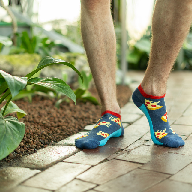 Sada 3x Farebné pánske ponožky SOXO GOOD STUFF bavlnené pizza | pivo